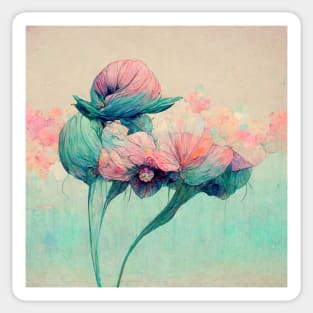 Flowers, surreal pastel colours in anime style Sticker